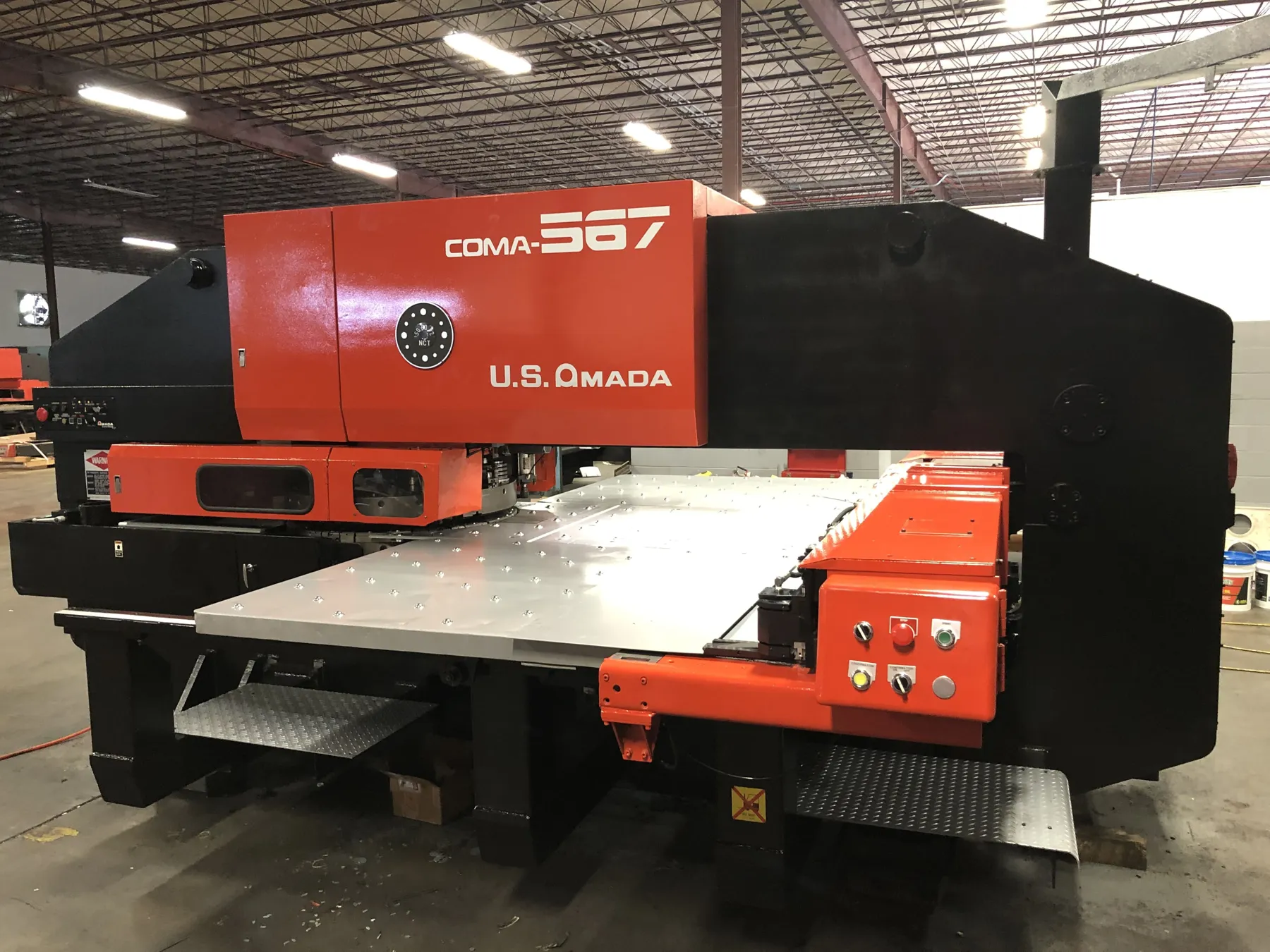 Rebuilt Amada COMA 567 CNC turret punch press on the Lapis shop floor